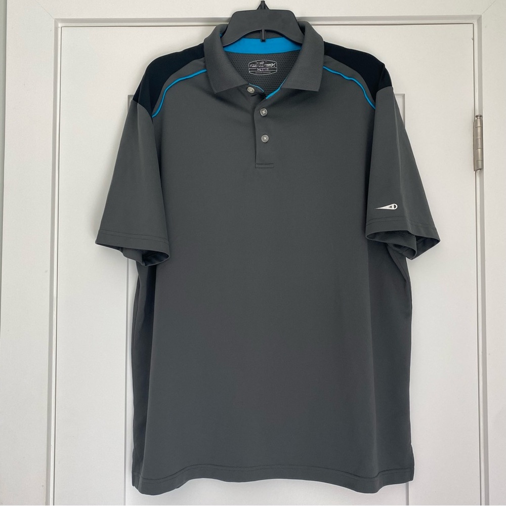GrandslamX Gray and Black Athletic Polo Shirt